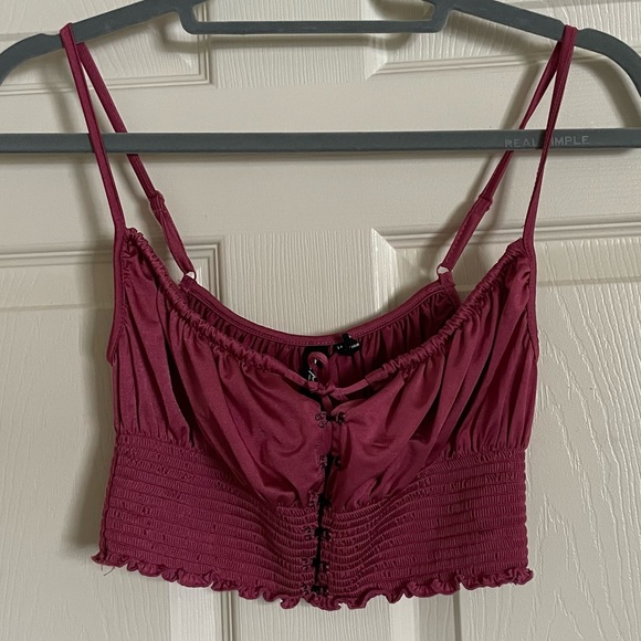 Urban Outfitters cropped top rose pink satin Small - Picture 6 of 7